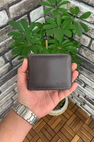 Derije Hakiki Deri Antik Gri Fermuarlı Yatay Mini Cüzdan T1490 Çok Renkli