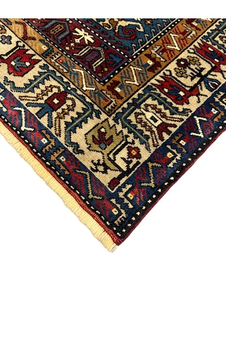 El Dokuma Sıfır Yahyalı Halısı 112x180 Mavi Yeşil Kök Boya %100 Yün Halı
