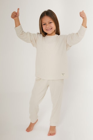 Rolypoly Krem Kız Çocuk Uzun Kol Pijama Takım Krem