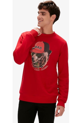 Bad Bear Rebel Crewneck Erkek Kırmızı Sweatshirt 23.02.12.019-c54 Kırmızı