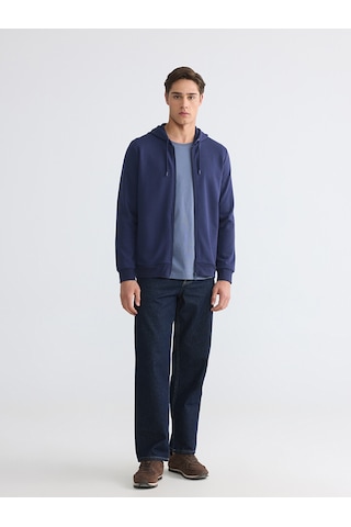 Lcwaıkıkı Basic Lacivert Erkek Fermuarlı Sweatshirt