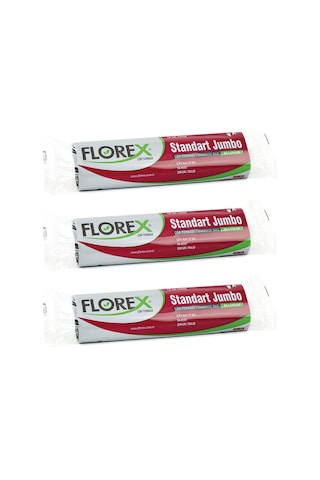 Florex Standart Jumbo Boy Çöp Torbası 80x110 Cm 10'lu Rulo Siyah 3 Rulo (30 Adet)