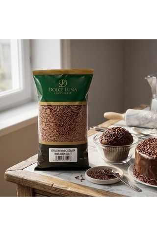 Sütlü Rende Çikolata 1 Kg Pasta Süsleme Ve Tatlı Dekor Çikolatası