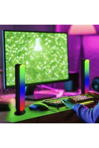 Petrix 232256 Rgb 2'li Gaming Led Işık Barı Kumandalı - Renkli Renkli
