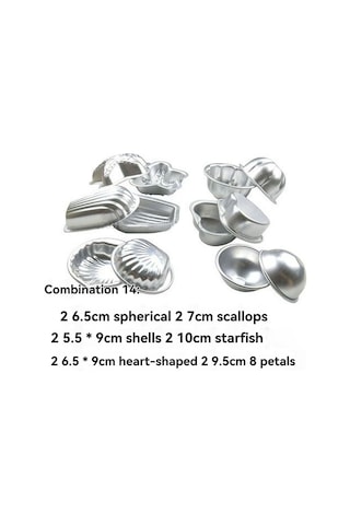 Ximistore9 Alüminyum 14'lü Pasta Ve Dondurma Kalıbı Seti - Evde Hamur İşleri İçin Pratik Ve Dayanıklı, 195g Torbalı Paket Çok Renkli