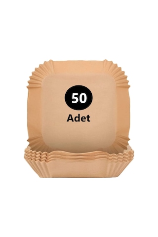 Melsen 50 Adet Airfryer Pişirme Kağıdı Kare Tabak Model Yağlı Kağıt