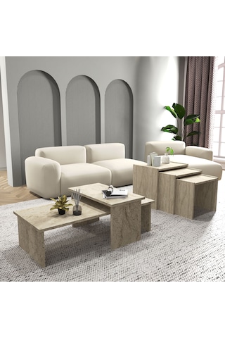 Vera 2 ' Li Orta Sehpa Ve Zigon Sehpa Seti , Servis Sehpası Tr...