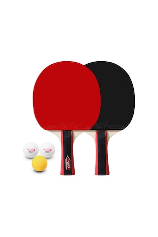 Ranyeek 2 Oyuncu Ping-pong Seti: 2 Raket + 3 Top + Çanta, 7 Katlı Ahşap Sap, Yumuşak Kauçuk Yüzey, Ev/spor Kulübü İçin Dayanıklı