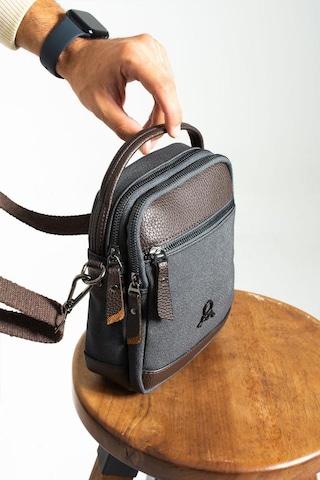 Baginn Erkek Omuz Çantası Elde Tutma 23 14 Cm Çapraz Askılı Postacı Çantası Mega Çanta Kanvas Kumaş Siyah