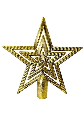 10cm Yılbaşı Çam Ağaçı Altın Gold Tepe Yıldızı Yeni Yıl Metalik