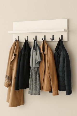 Portmanto Duvar Askılığı Beyaz Beyaz