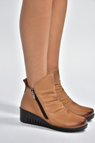 Fox Shoes V324200303 Taba Hakiki Deri Dolgu Tabanlı Kadın Bot Taba-hakiki Deri