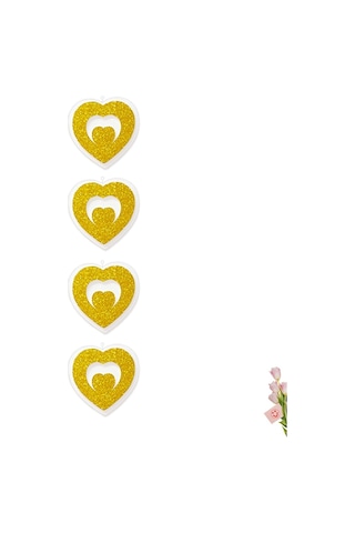 Kalp Sarkıt Strafor Süs, 17 Cm X 4 Adet - Altın