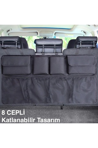 Araç Bagaj Düzenleme Organizer Araç Içi Oto Bagaj Eşya Düzenleme Çantası 8 Cepli 80x50