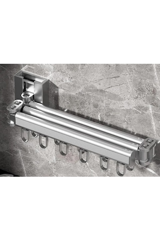 Elbise Kurutma Askısı, Katlanabilir Balkon, Çamaşırhane, Banyo Al Gri