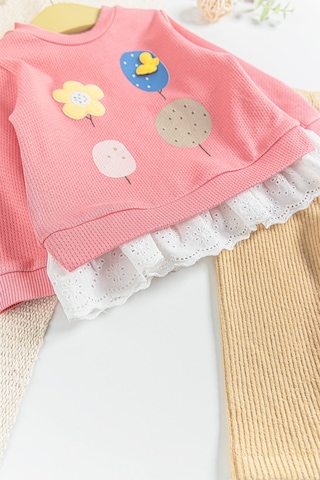 Güpür Detaylı 2'li Kız Bebek Takım 001