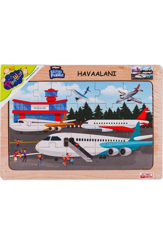 Ony-233-234-235-236 Ahşap Eğitici Puzzle Havaalanı -onyıl Oyuncak