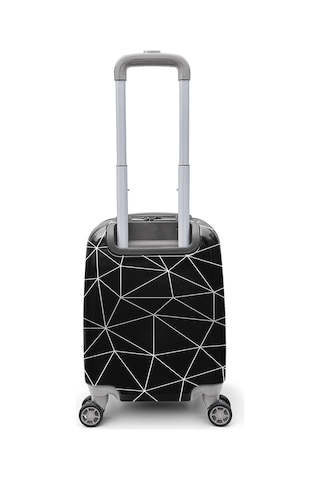 Coral High Renkli Desenli Mini Kabin Boy Valiz 40cm 16763 Siyah