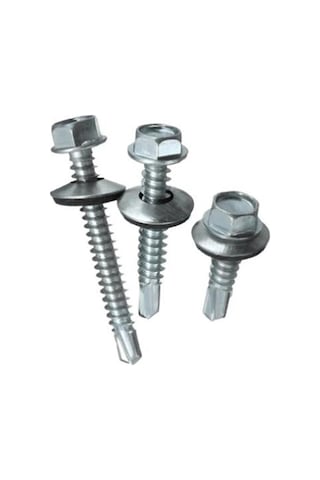 Trapez Çatı Vidası Matkap Uçlu 5,5x60 Mm Sac Ve Metal Çatı Montaj Vidası 50 Adet Çoklu Renk
