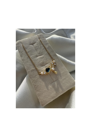Işıltılı Elegant Heart Necklace Gümüş