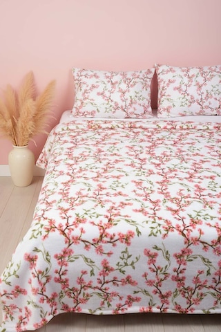 Sakura Çift Kişilik Peluş Battaniye Pembe