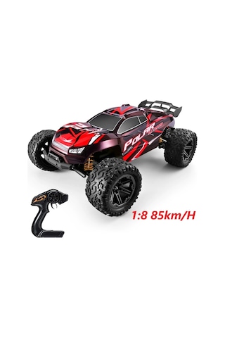 Elektrikli Rc 1:8 Ölçek Servo Motor Süspansiyonlu Arazi Aracı Spor Araç 85 Km Hız Rc Araç - Kırmızı