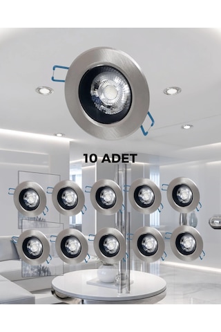 Cata Ct-5252 Akik Led Spot 7w Beyaz Işık - 10 Lu Paket Saten - Krom