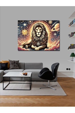 Kanvas Tablo Aslan Burcu Temalı Sanat