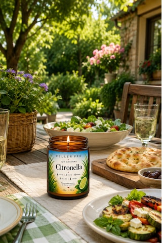 Sivrisinek Kovucu Mum 210 Gr Açık Alan Mumu Bahçe Balkon Teras İçin Citronella Aromatik Mum Beyaz