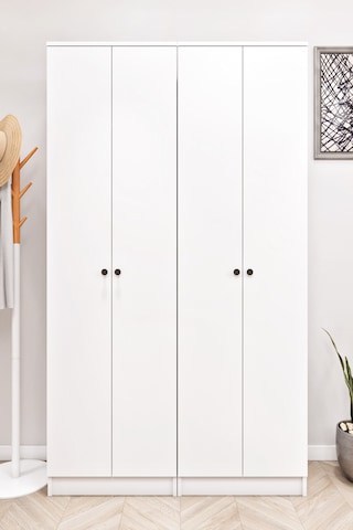 Ases Mobilya Ases Esl632 Modern Portmanto 4 Kapaklı Raflı Askılı Ayakkabılık Vestiyer Beyaz Beyaz