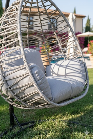 Liv Concept Rattan Tekli Bahçe Salıncağı - Konfor Serisi Açık Gri
