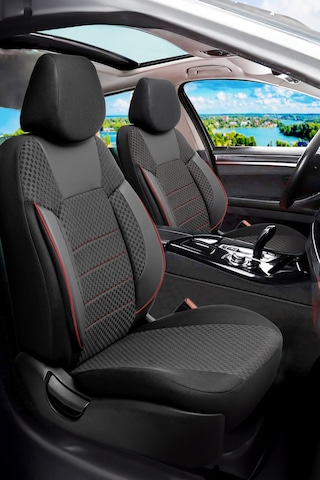 Pam Serisi Oto Koltuk Kılıfı Siyah-kırmızı