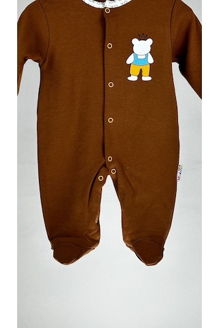 Boys Çıtçıtlı Uzun Kollu %100 Pamuklu Erkek Bebek Tulum 001