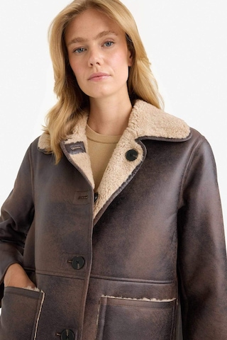 Defacto Çift Taraflı Regular Fit Polo Yaka Suni Kürk Astarlı Mont F2914ax25wnbn530 Kahve-bn530