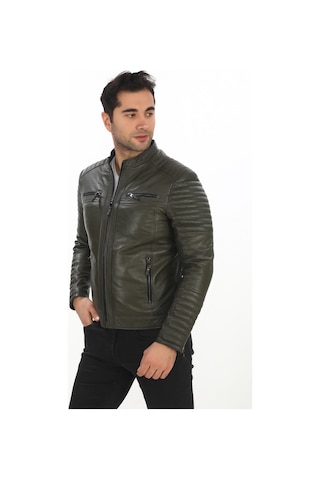 New Zaya Leather Erkek Biker Deri Ceket -