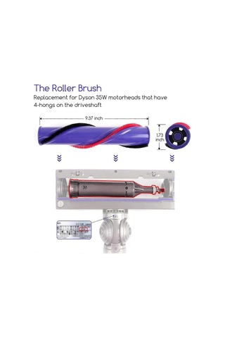 V7 V8 Elektrikli Süpürge Yedek Parçaları, Yedek Parçalar İçin Uyumlu Silindir Fırça + Ön Ve Son Hepa Filtre Kombinasyonu