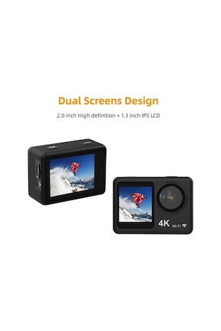 Novahub 4k 160 Geniş Açılı Su Geçirmez Aksiyon Kamera, Wifi Ve Uzaktan Kumandalı, Siyah Siyah