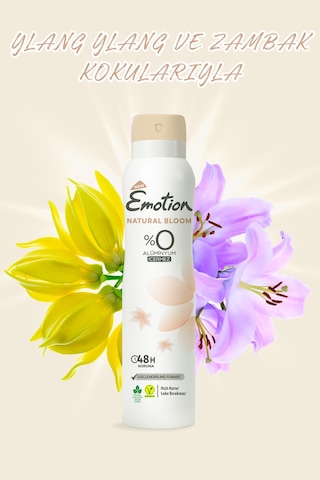 Natural Bloom Kadın Alüminyumsuz Vegan Deodorant 4x150 ML Hızlı Kurur, Leke Bırakmaz