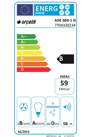 Arçelik ADE 604-1 G Ankastre Duvar Tipi Davlumbaz