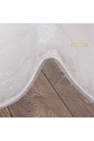 Bonny Home Elite Beyaz 100x100 Cm Yuvarlak Peluş Banyo Paspası Ka Beyaz