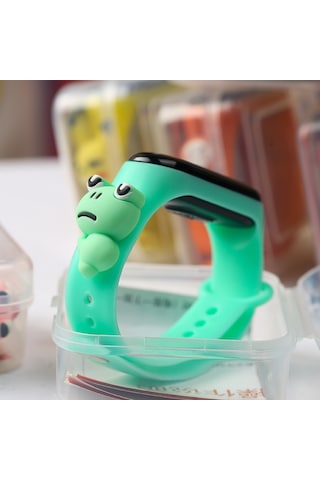 Ambalajla Çizgi Film Çocuk Saati Kadın Lise Ortaokul Öğrencileri Sevimli Su Geçirmez Spor Elektronik Bilezik Saat M3 Nane Yeşili Kurbağa Kutu İle Diğer