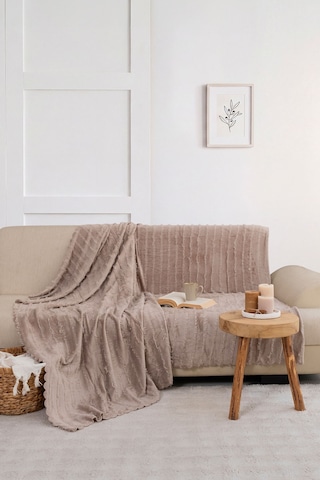 Elart Stil 170x215 Cm Koltuk Örtüsü Bej