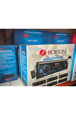 Edison Emp 520bt Usb Aux Bluetooth Radio Fm Oto Teyp Mp3 4x55wat