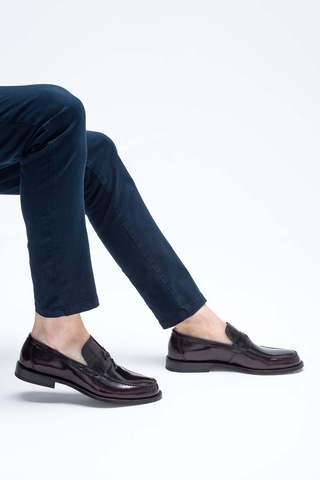 Tamer Tanca Erkek Hakiki Deri Bordo Makosen Ayakkabı 183 11611 Erk Ayk Y23 Bordo