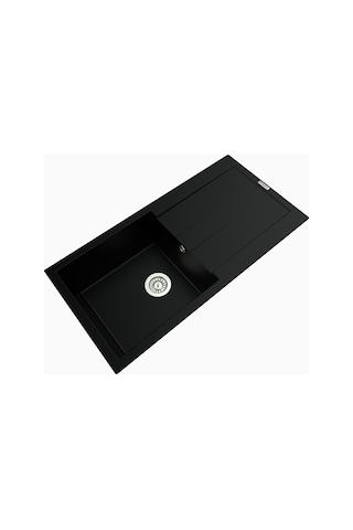 Polex Cristalüx Granit Evye P-X1 Siyah Tezgah Altı Ve Tezgah Üstü Mutfak Evyesi 98x49.5 CM