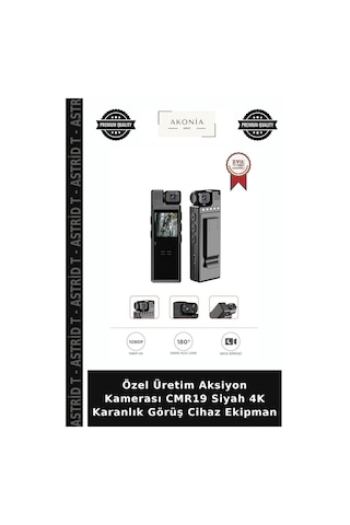 Özel Üretim Aksiyon Kamerası Cmr19 Siyah 4k Karanlık Görüş Cihaz Ekipman