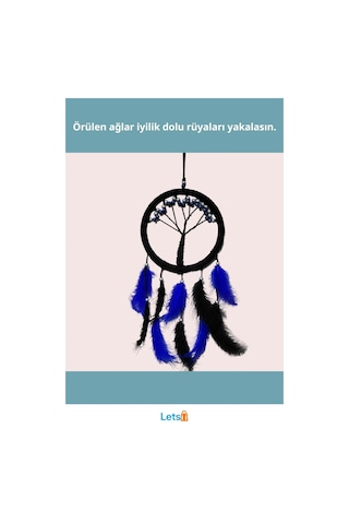 Mavi İncili Hayat Ağacı Rüya Kovanı Dream Catcher 1 Adet
