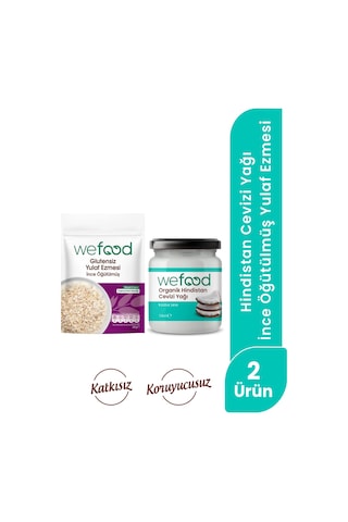 Wefood Organik Hindistan Cevizi Yağı 150 Ml + Wefood Glutensiz İnce Öğütülmüş Yulaf Ezmesi 300 Gr 8683347038121