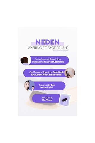 Özel Kesim Çok Fonksiyonlu Fondöten Fırçası Layering Fit Face Brush