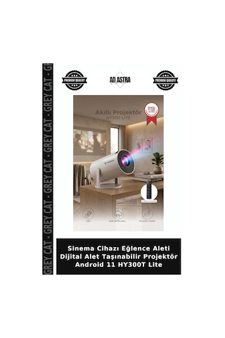 Sinema Cihazı Eğlence Aleti Dijital Alet Taşınabilir Projektör Android 11 Hy300t Lite